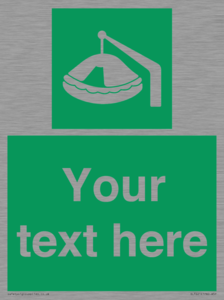 Custom sign Safe condition Davit-launched liferaft